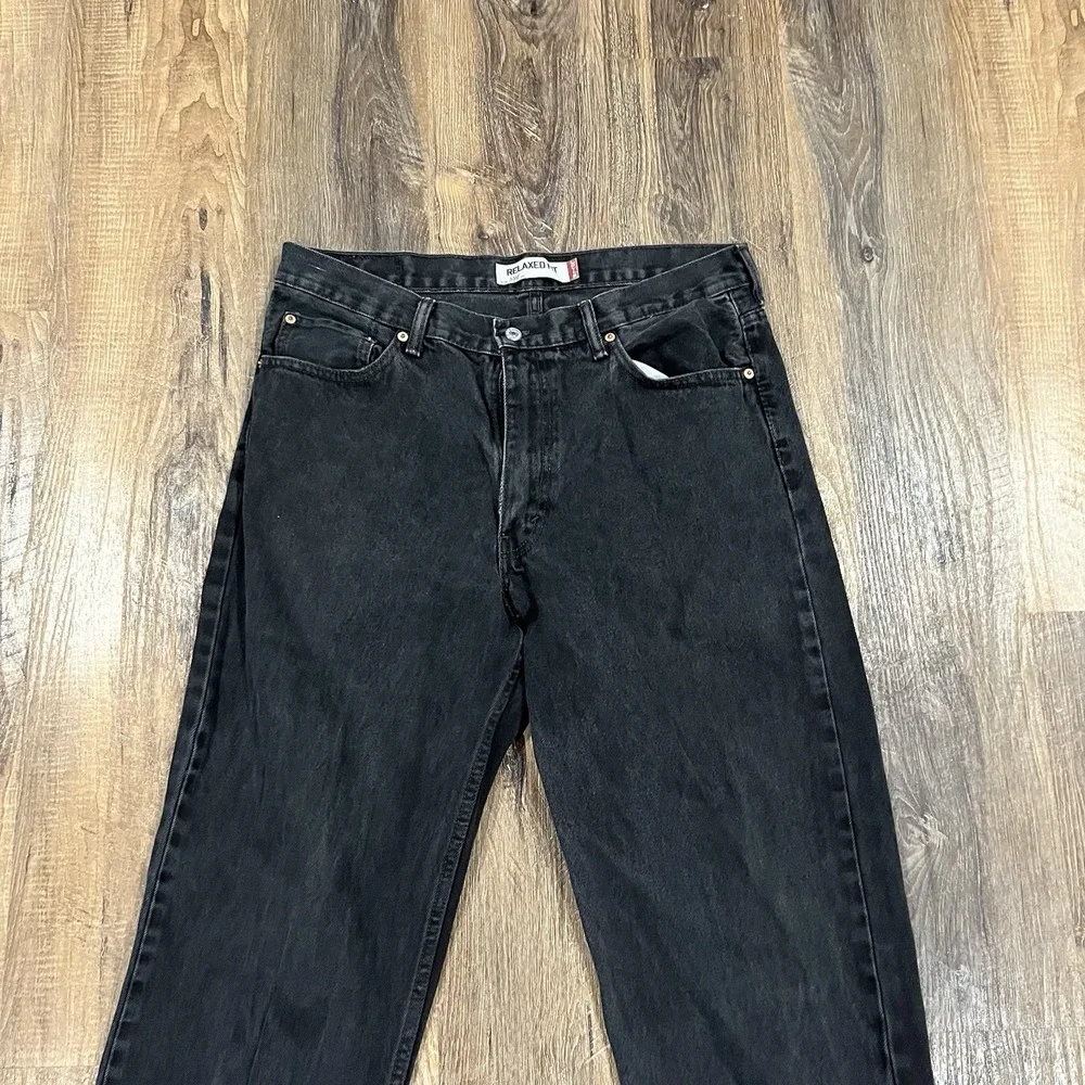 Levis 550 Relaxed Fit Jeans Mens 36x36 Black Denim Tapered Leg Y2K 2000s